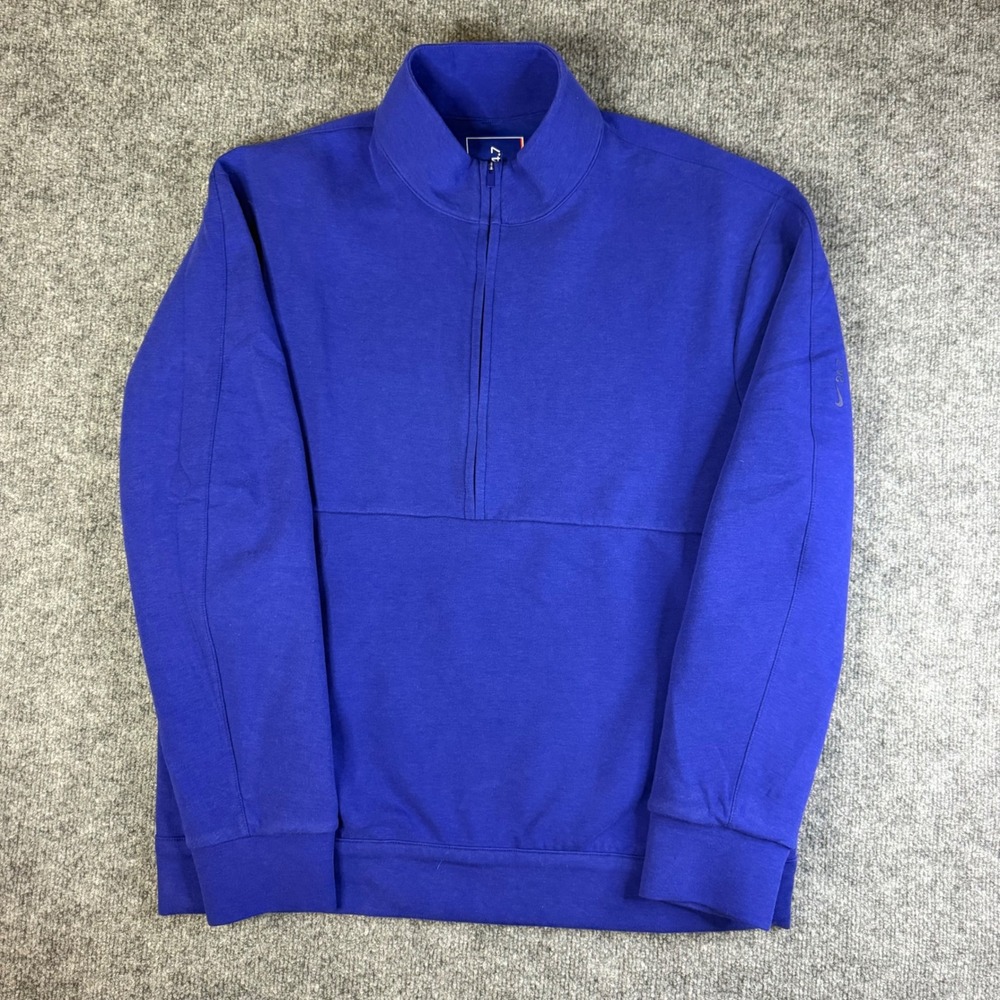 Nike 24.7 ImpossiblySoft Dri-Fit Half Zip Pullover Sweatshirt Blue Mens Medium